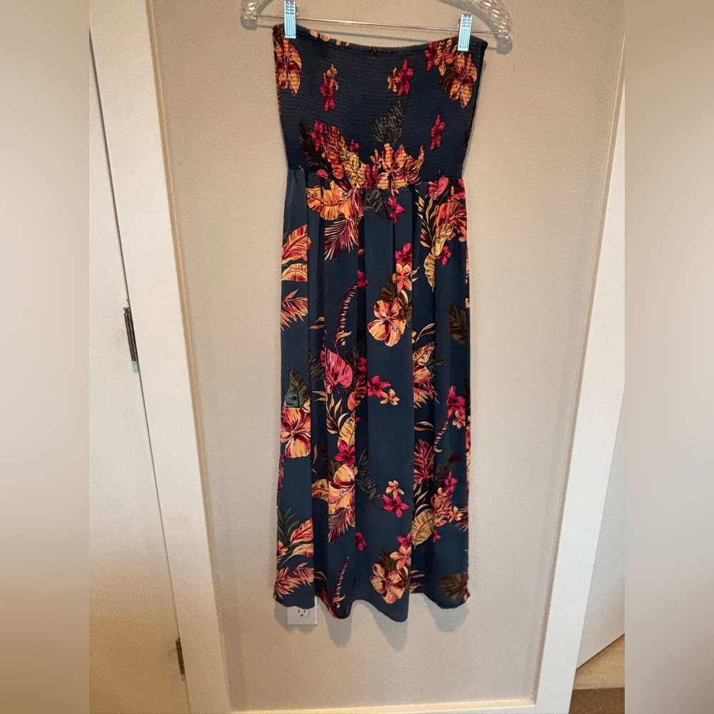 Patrons of Peace Navy and Pink Floral High Low Dress 220 Sale - Picture 2 of 4